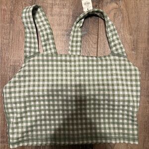 Aerie Green Checkered Bra